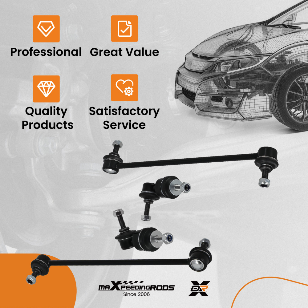 4PC Front Rear Sway Bar Link compatible for Mazda 3 5 2004-2017 BP4K34170D TC1417