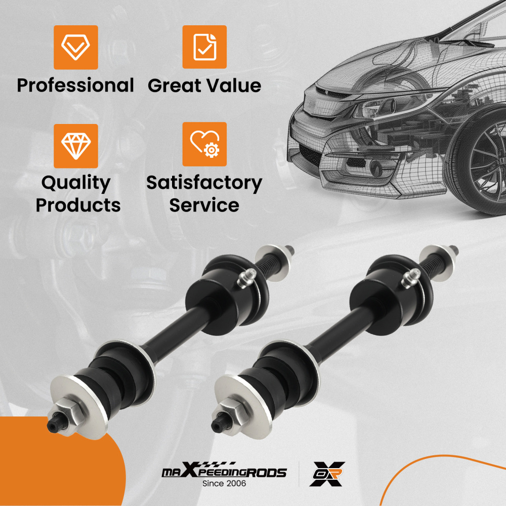 Pair (2) Front Sway Bar Links for 2002 - 2012 compatible for Dodge Ram 1500 2500 3500 RWD K7400
