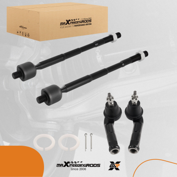 4PCS Front Inner and Outer Tie Rod Set compatible for Hyundai Elantra GT Kona Forte