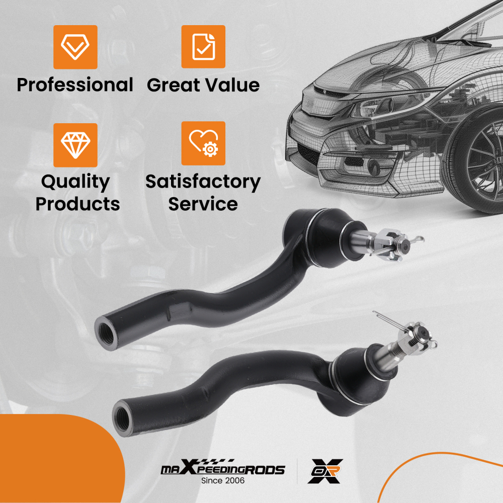 Front LR Outer Tie Rod End compatible for Infiniti EX35 EX37 G25 G37 M35h Q50 Q60 Q70