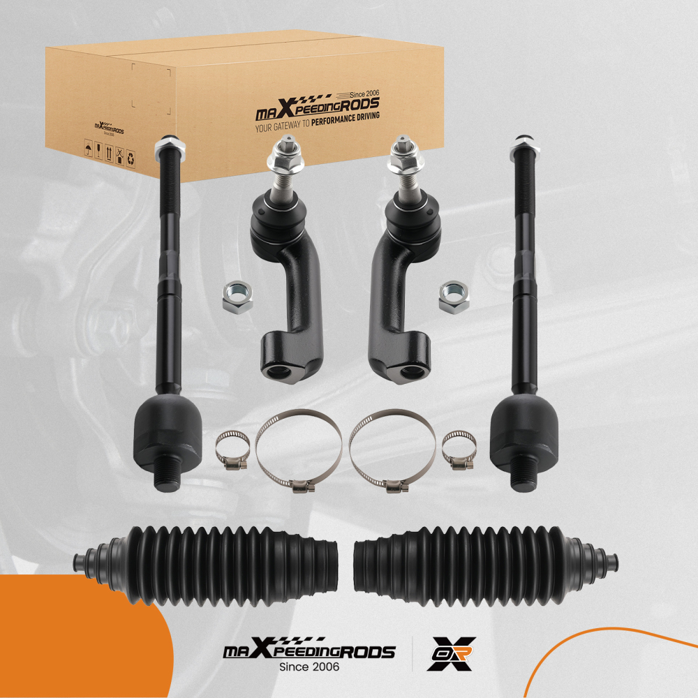 6x Front Inner Outer Tie Rod Ends compatible for Ford Expedition F-150 Navigator 2007-2017