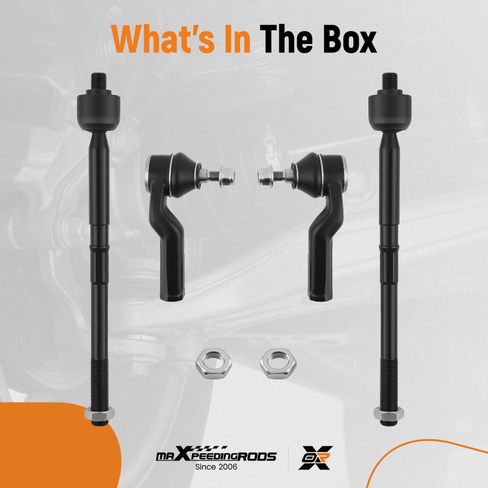 4Pc Front Tie Rod End compatible for Ford Focus Escape C-Max 2012-2018 Inner Outer Kit