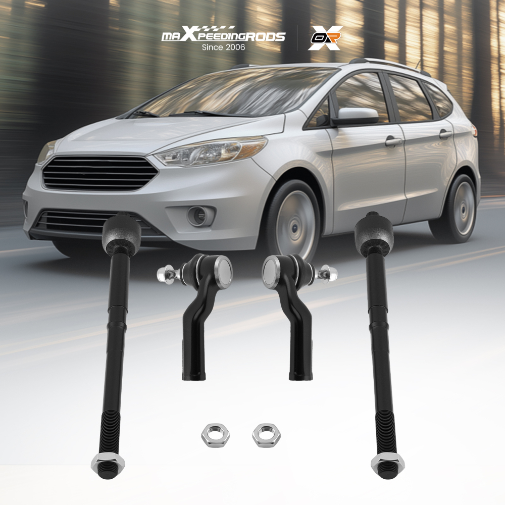 4Pc Front Tie Rod End compatible for Ford Focus Escape C-Max 2012-2018 Inner Outer Kit