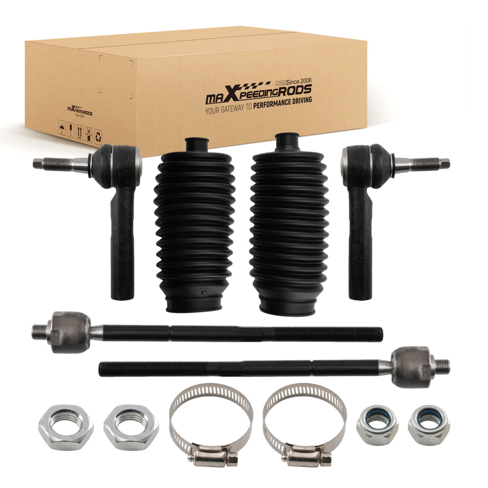 New 6pc Inner Outer Tie Rod End Link Set w/ Steering Boot for PT Cruiser compatible for Dodge