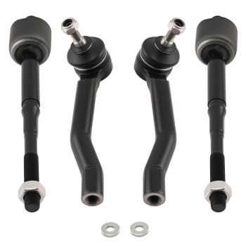 4PC Front Tie Rod Ends compatible for Chevrolet City Express compatible for Nissan NV200 2013-2019