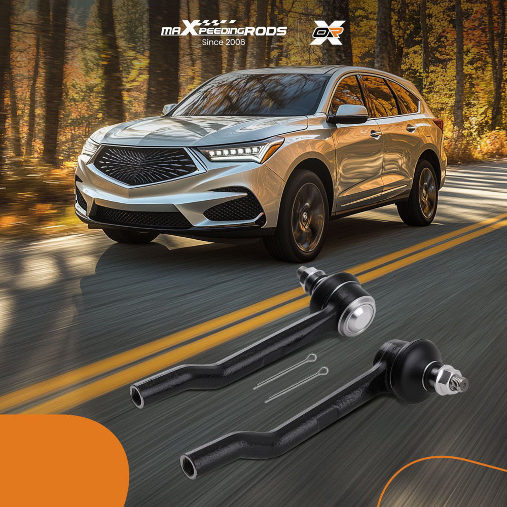 2x Front Outer Tie Rod Ends compatible for Honda Passport Pilot Ridgeline compatible for Acura MDX RHLH