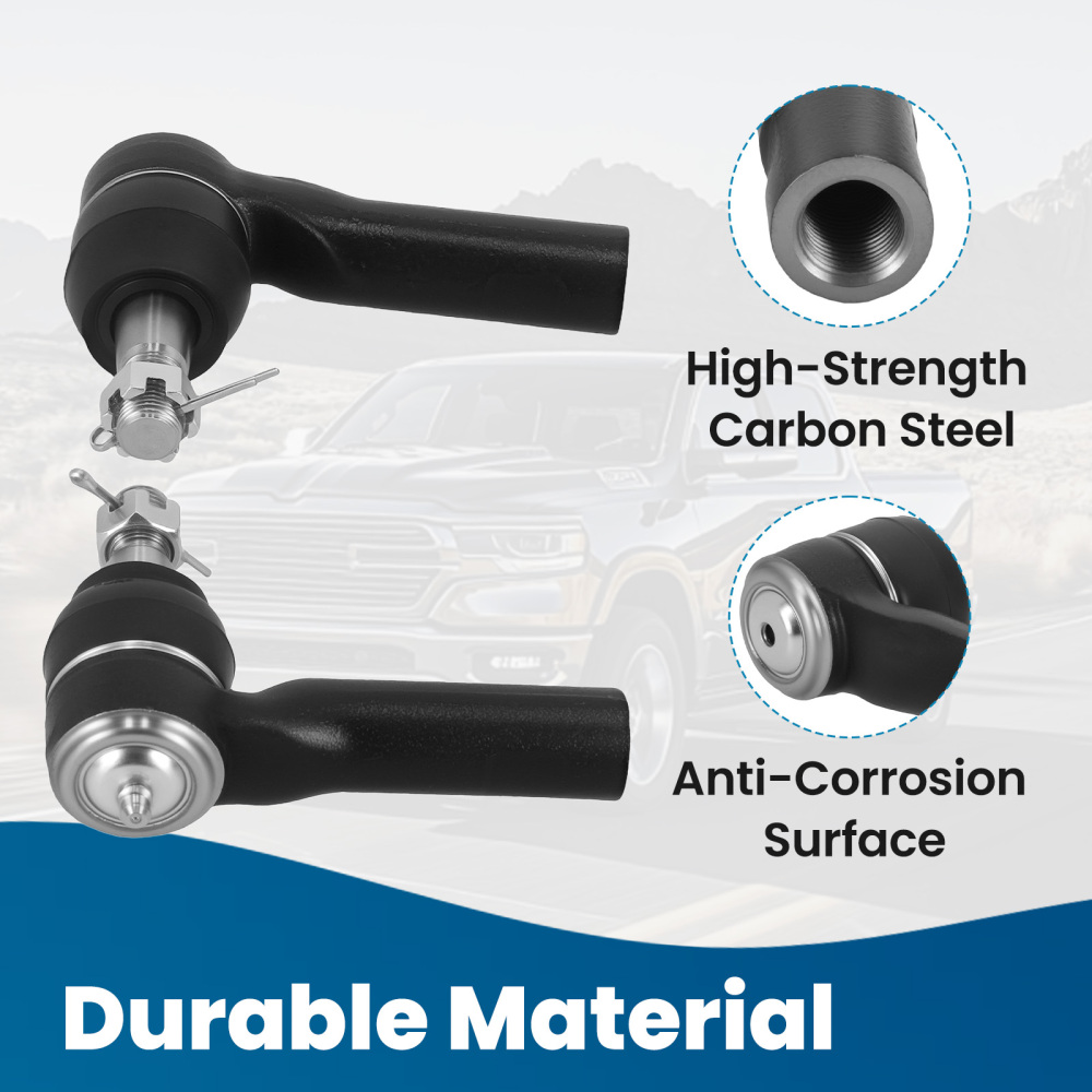 Front Outer Tie Rod End Link Assembly for 2013 2014 2015 2016 2017 2018 compatible for Ram 1500