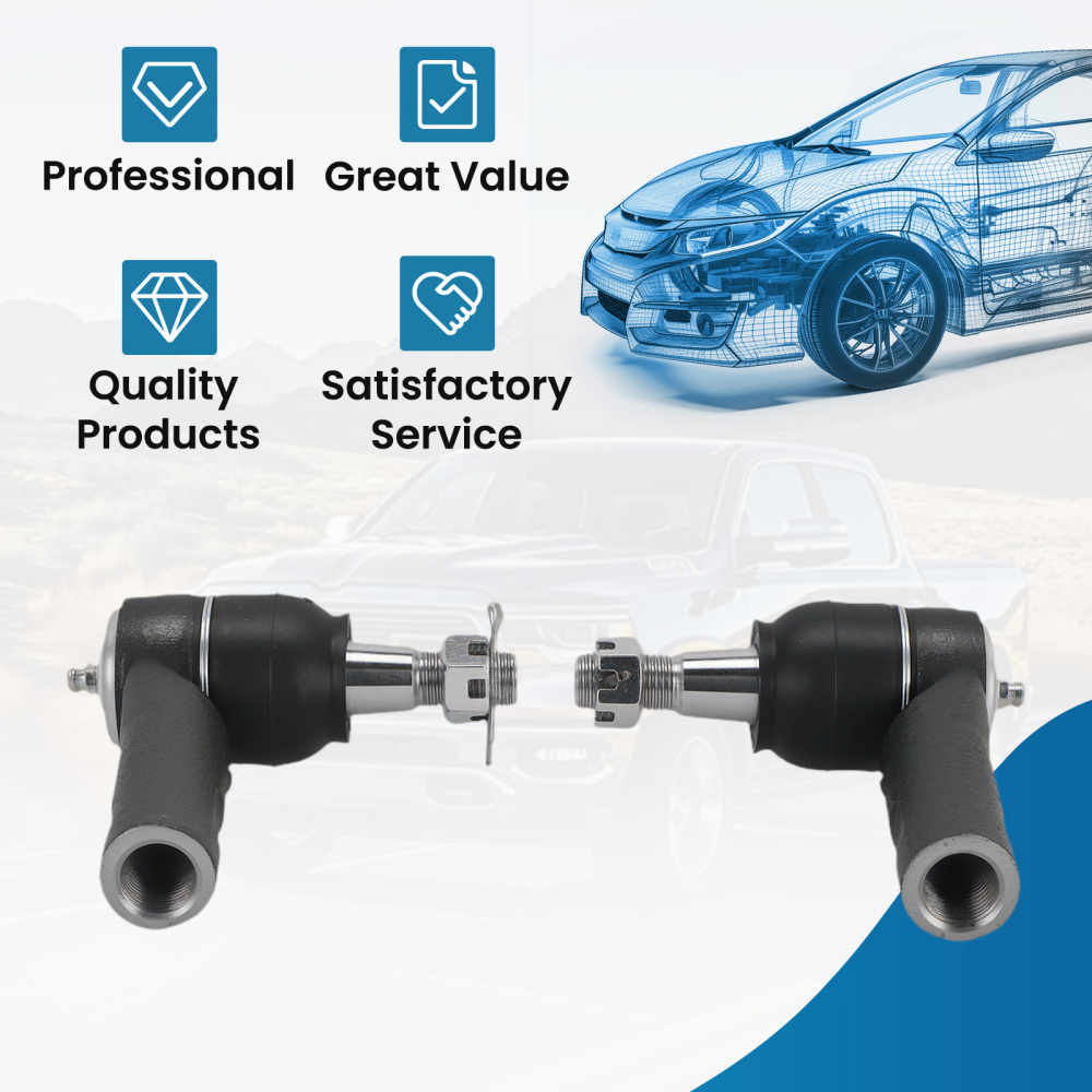 Front Outer Tie Rod End Link Assembly for 2013 2014 2015 2016 2017 2018 compatible for Ram 1500