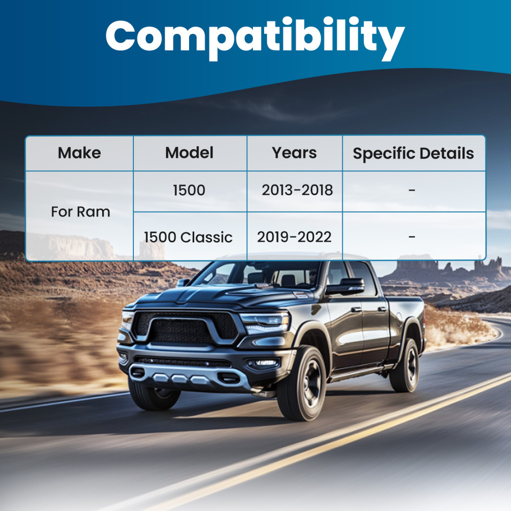 Front Outer Tie Rod End Link Assembly for 2013 2014 2015 2016 2017 2018 compatible for Ram 1500