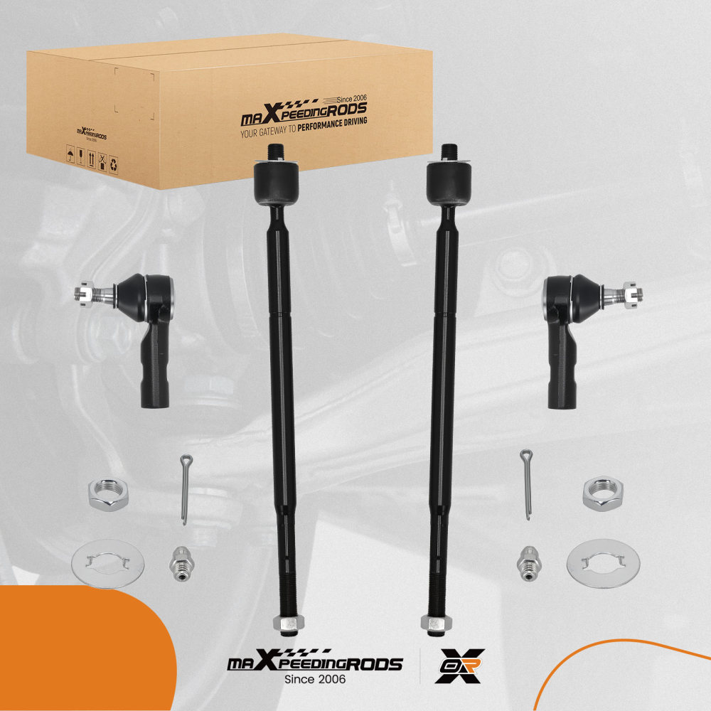 4PC Front Inner Outer Tie Rod Ends compatible for Toyota Matrix Vibe 2003-2008 EV466 ES3713