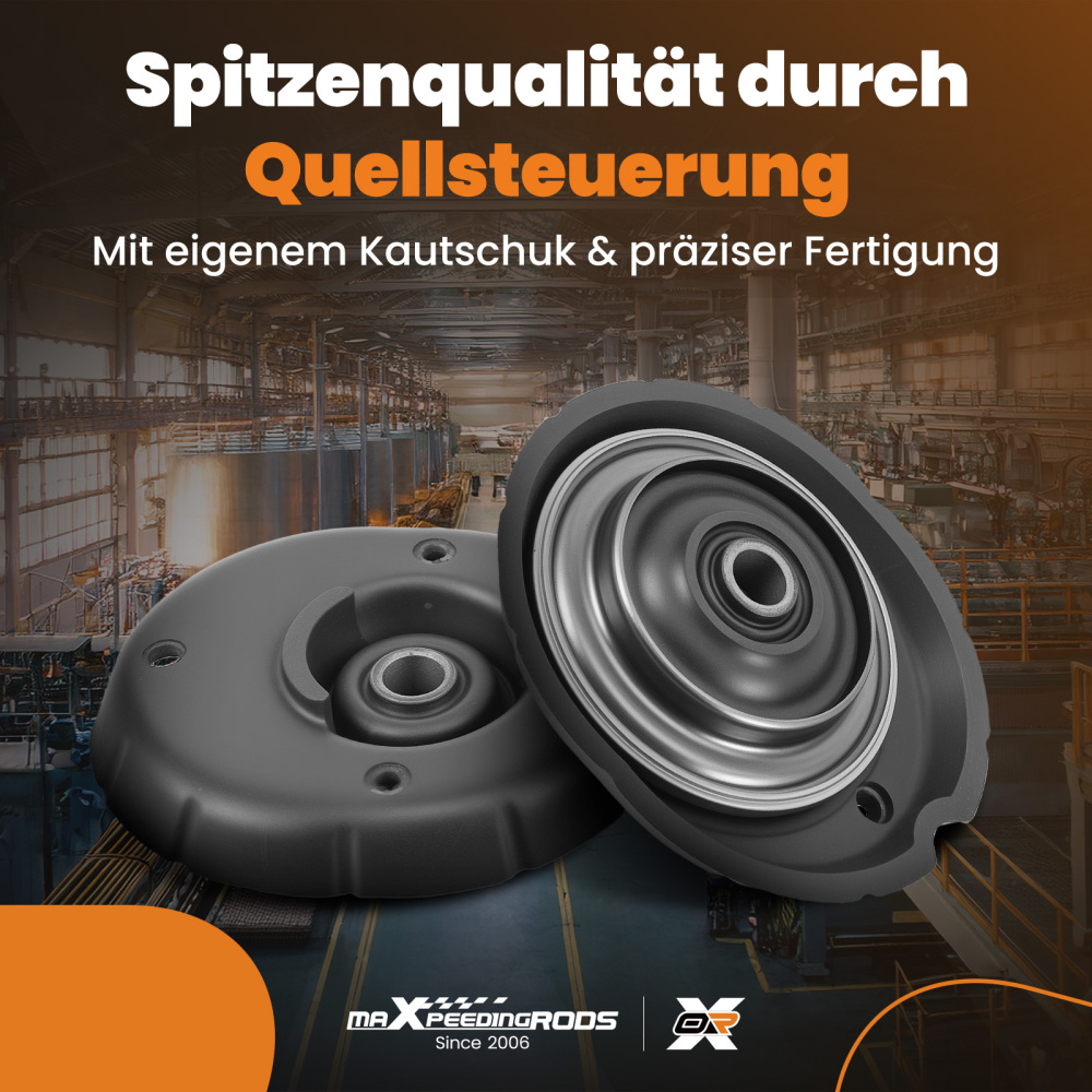 2x Cojinete Cúpula Delantero compatible para Citroen C3 C4 Cactus DS3 compatible para Peugeot 208 301