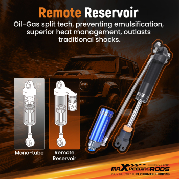 10 Way Damping Reservoir Front Shocks For 11-19 compatible for Silverado Sierra 2500 3.5 Lift