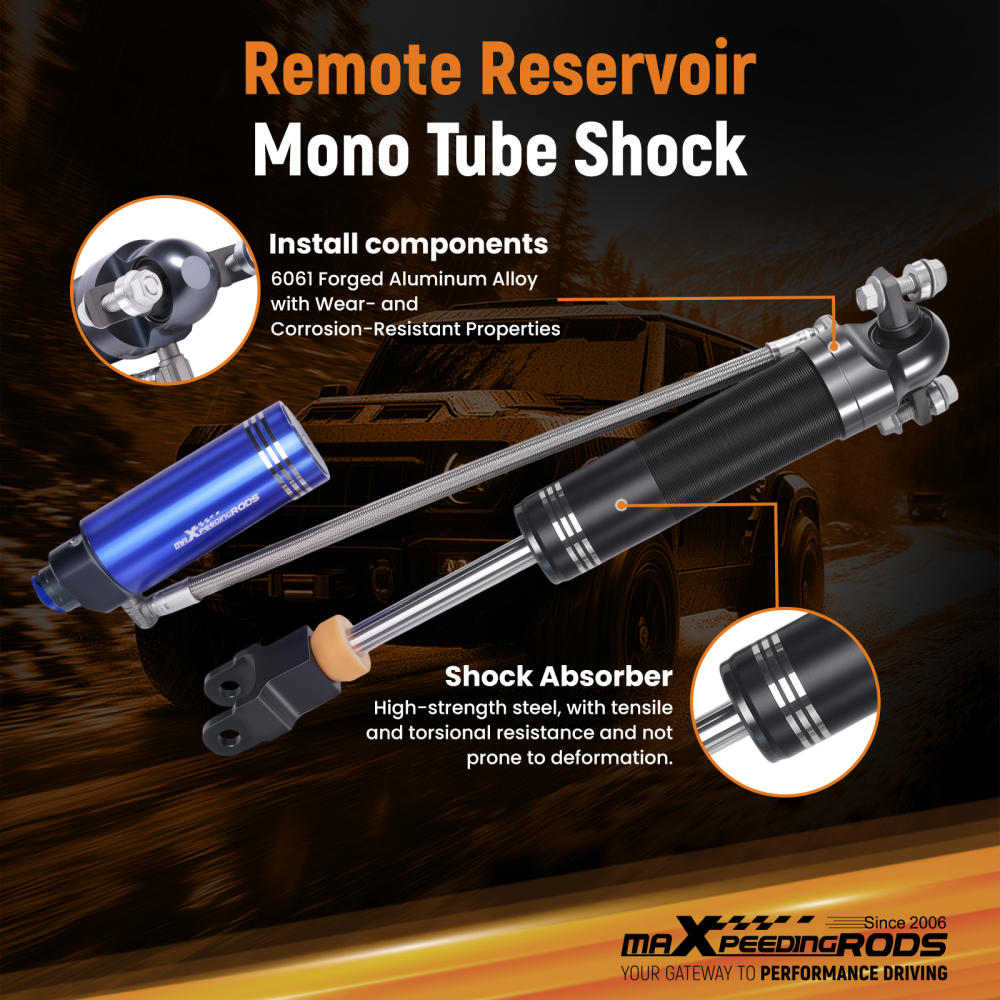 10 Way Damping Reservoir Front Shocks For 11-19 compatible for Silverado Sierra 2500 3.5 Lift