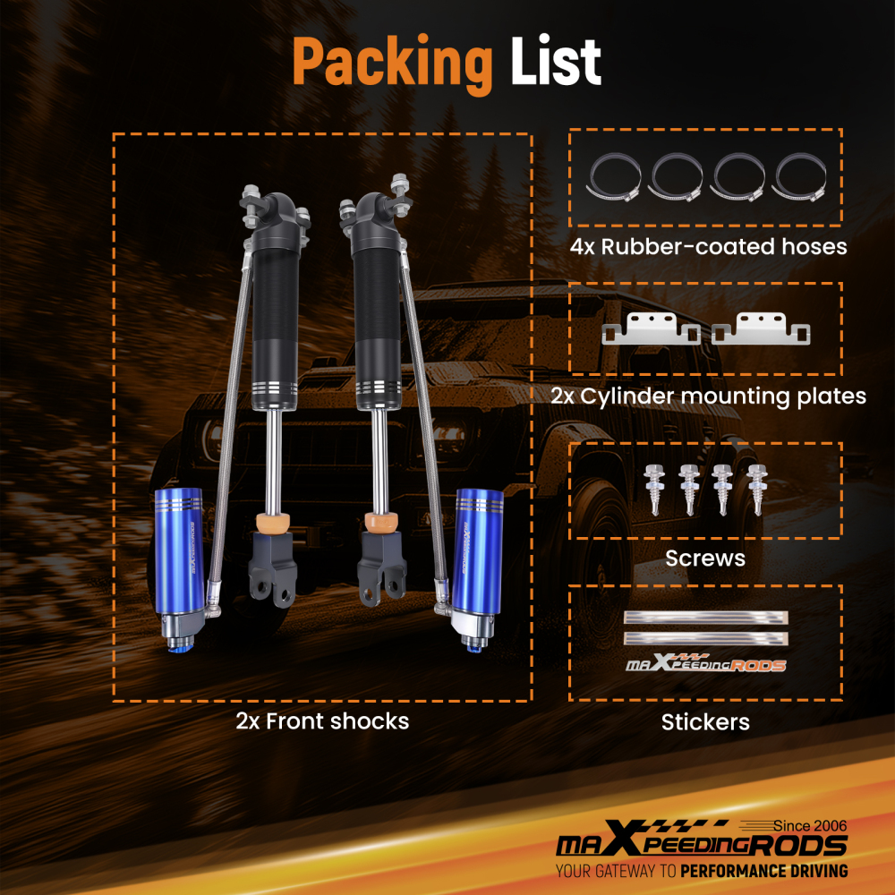 10 Way Damping Reservoir Front Shocks For 11-19 compatible for Silverado Sierra 2500 3.5 Lift