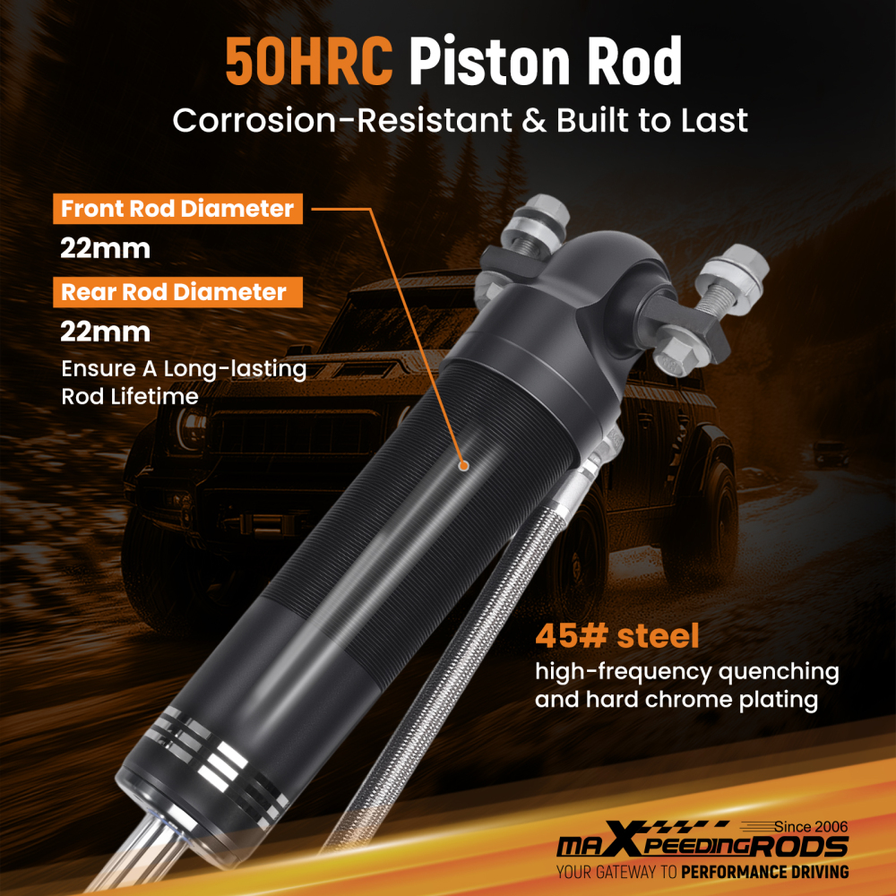10 Way Damping Reservoir Front Shocks For 11-19 compatible for Silverado Sierra 2500 3.5 Lift
