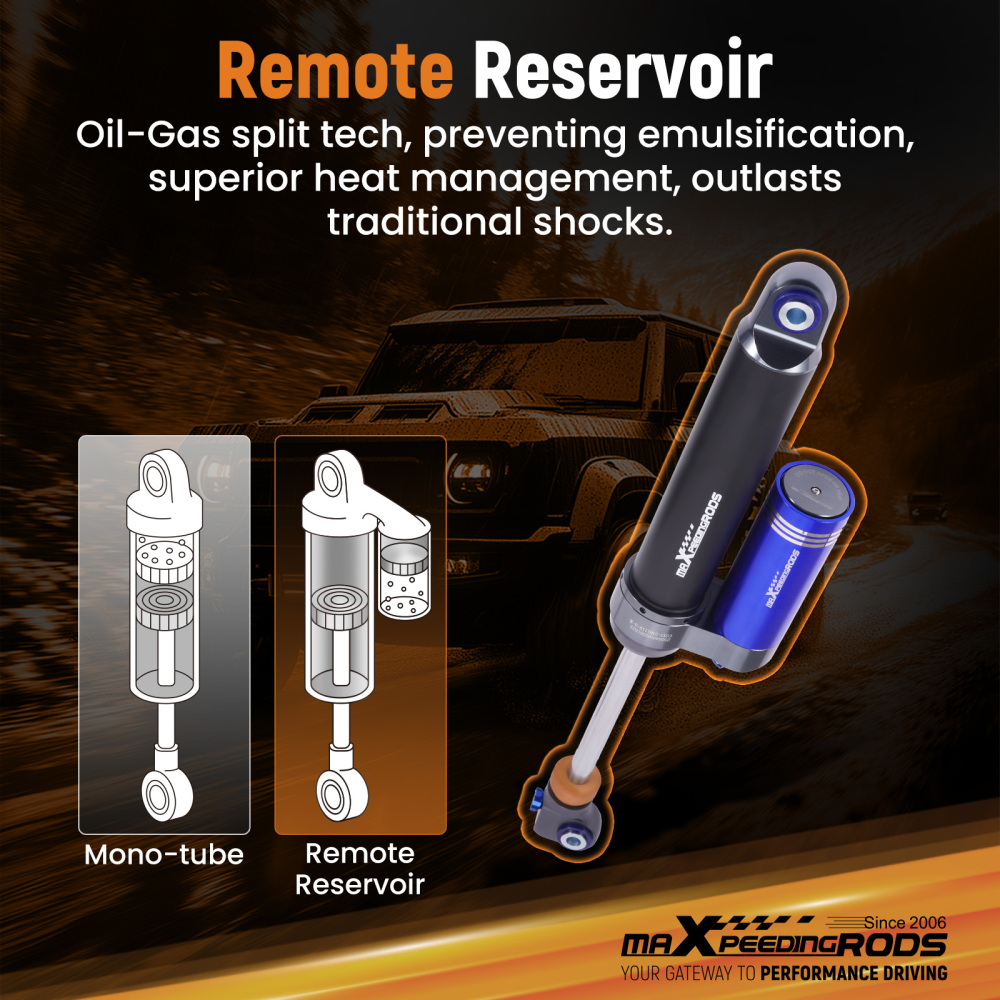 10 Level Damper Reservoir 0-1 Lift Rear Shock compatible for Chevy - GMC 1500 / 2500 99-08