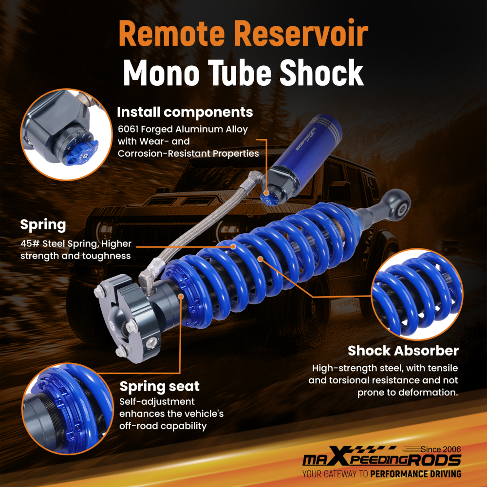 Front Reservoir Shocks w/ Adj Damping compatible for Toyota Land Cruiser Prado 2003-2014