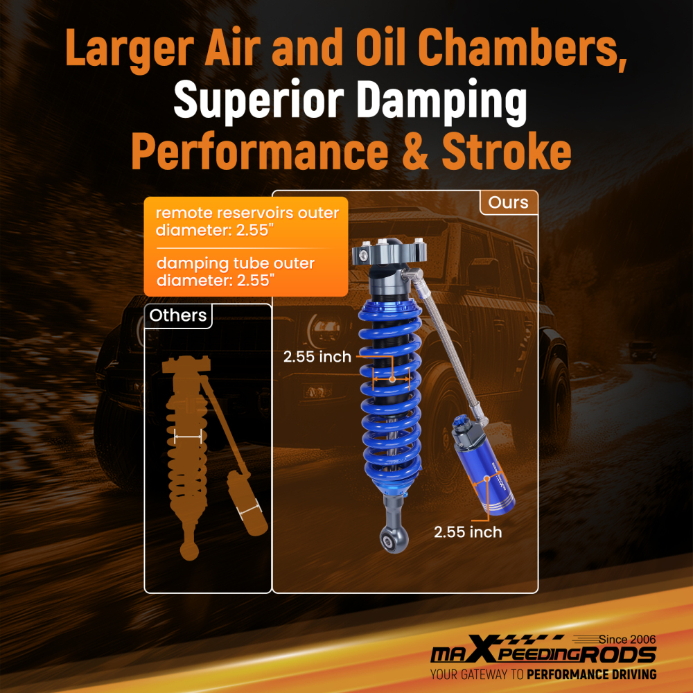 Front Reservoir Shocks w/ Adj Damping compatible for Toyota Land Cruiser Prado 2003-2014