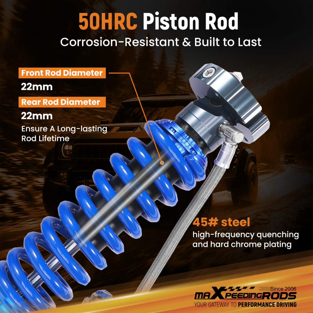 Front Reservoir Shocks w/ Adj Damping compatible for Toyota Land Cruiser Prado 2003-2014