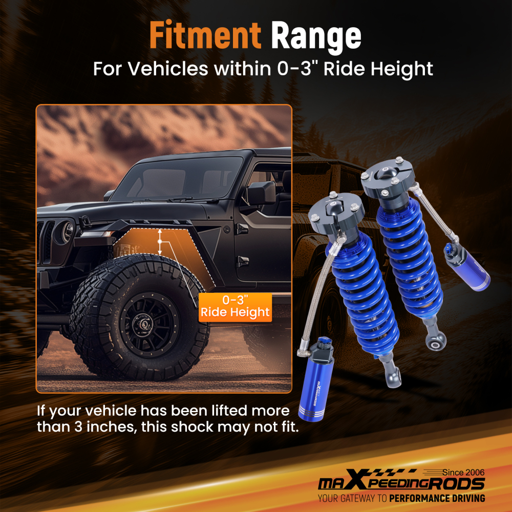 Front Reservoir Shocks w/ Adj Damping compatible for Toyota Land Cruiser Prado 2003-2014