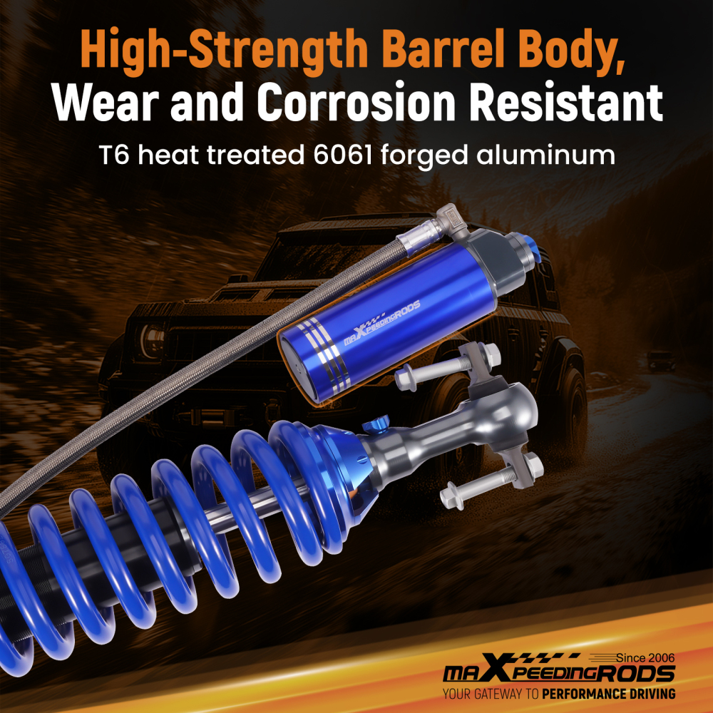 2-WAY Damper Adjustable Shocks w/ Reservoir Lift 0-2 compatible for Ford F150 14-20 4WD