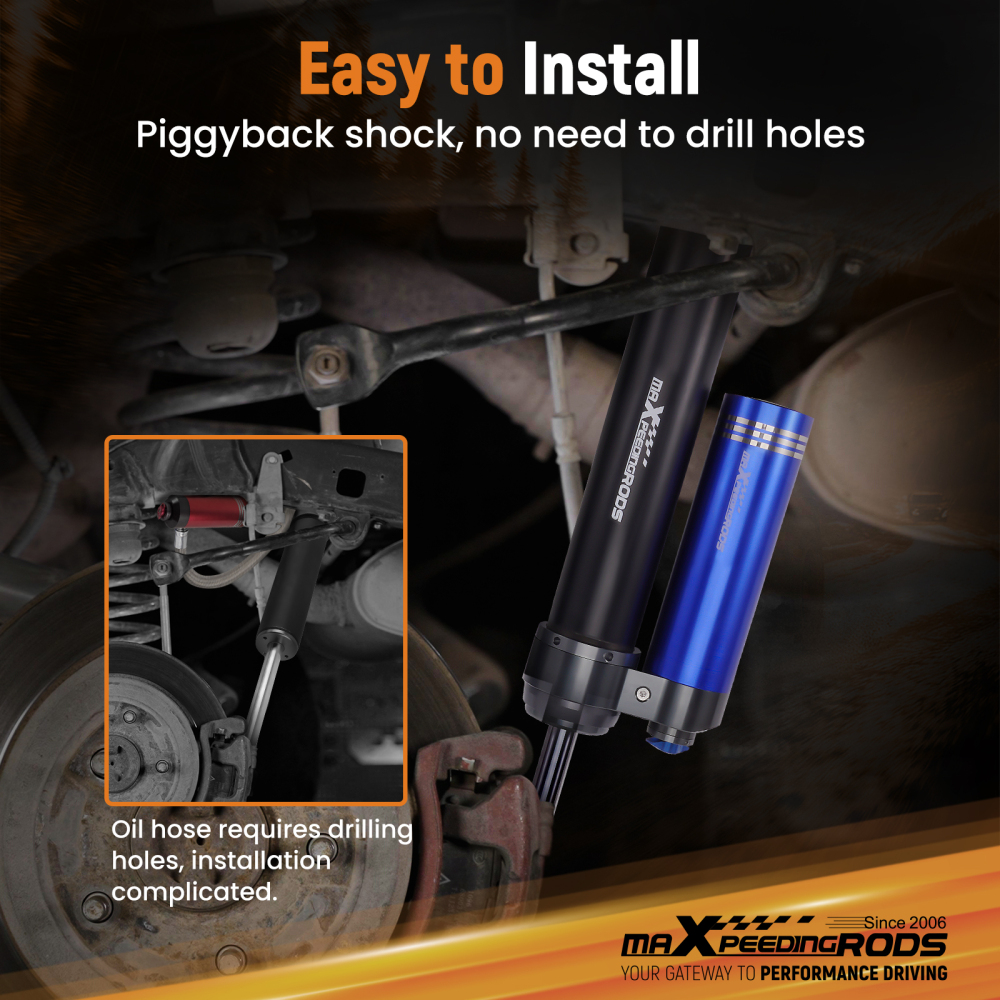 4x Remote Reservoir 0-1.5 Lift Front Rear Shocks for F250 Super Duty 2005-2016