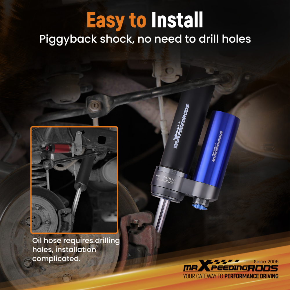 Rear Shock w/10 Way Damper Adjustable Reservoir compatible for Ford F150 SVT Raptor 2010-14