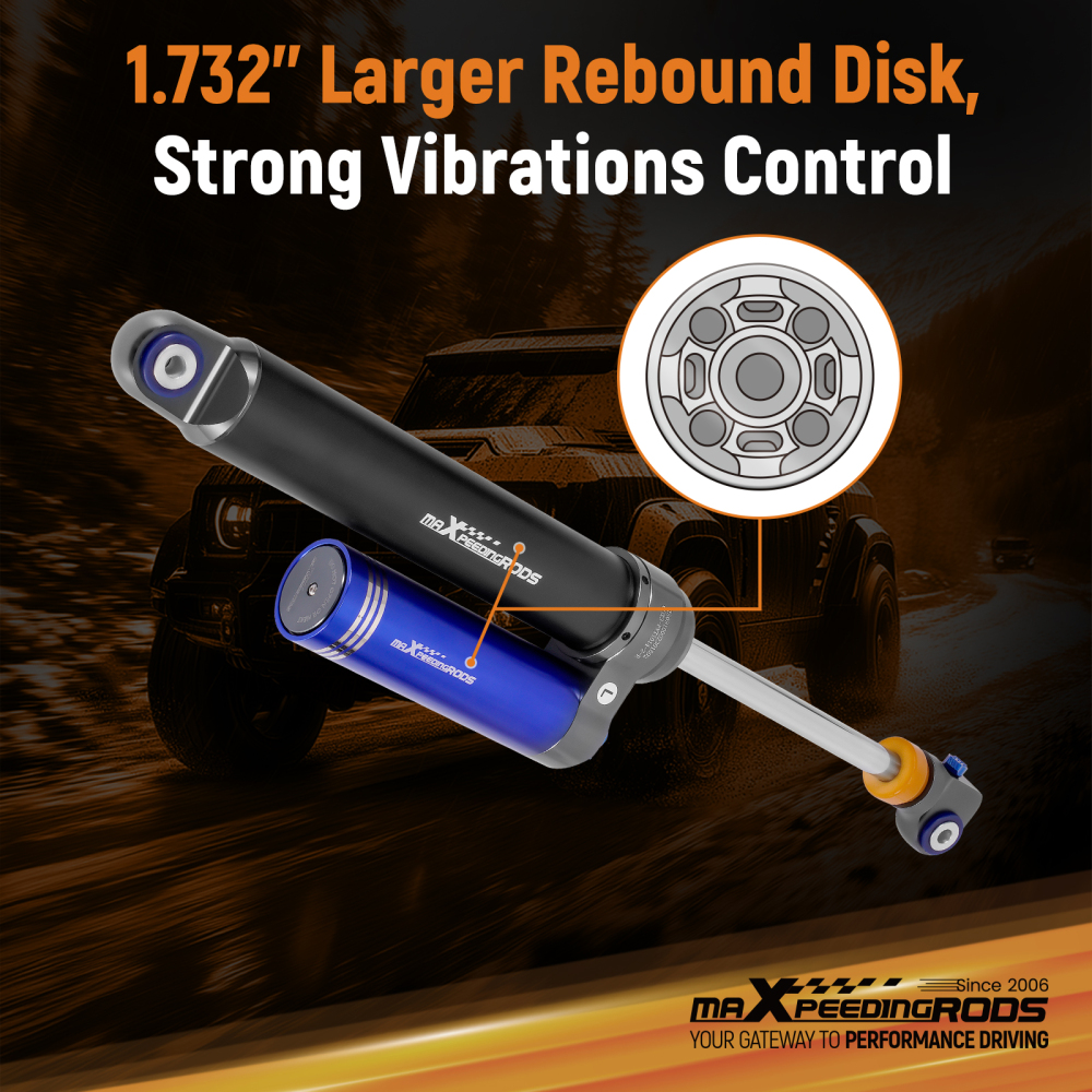 Rear Shock w/10 Way Damper Adjustable Reservoir compatible for Ford F150 SVT Raptor 2010-14