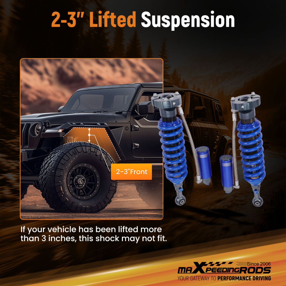 10-Stage Front 2-3 Lift Shocks compatible for Toyota Hilux 2005-2015 KUN26