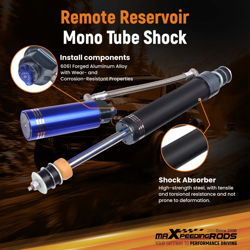 Front Shock 2 Lift RemoteReservoir compatible for Toyota Landcruiser 90-24 76 78 79 Serie