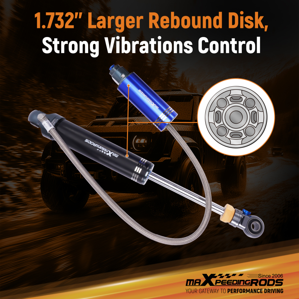 Rear Shock 2 Lift Remote-Reservoir compatible for Toyota Landcruiser J70 1990-2024 HZJ79L