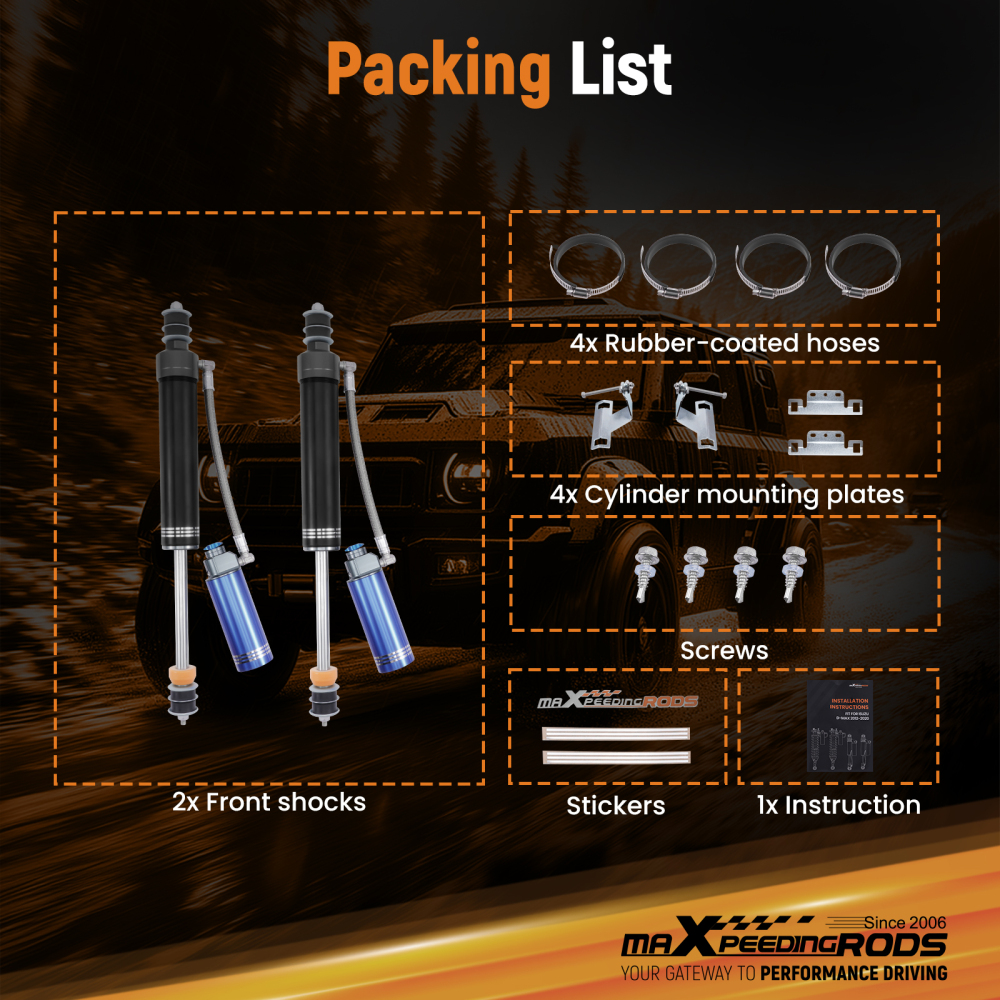 Front ShocksCoil Springs Lift 4 compatible for Nissan Patrol GU Y61 Wagon 4WD 1997-15