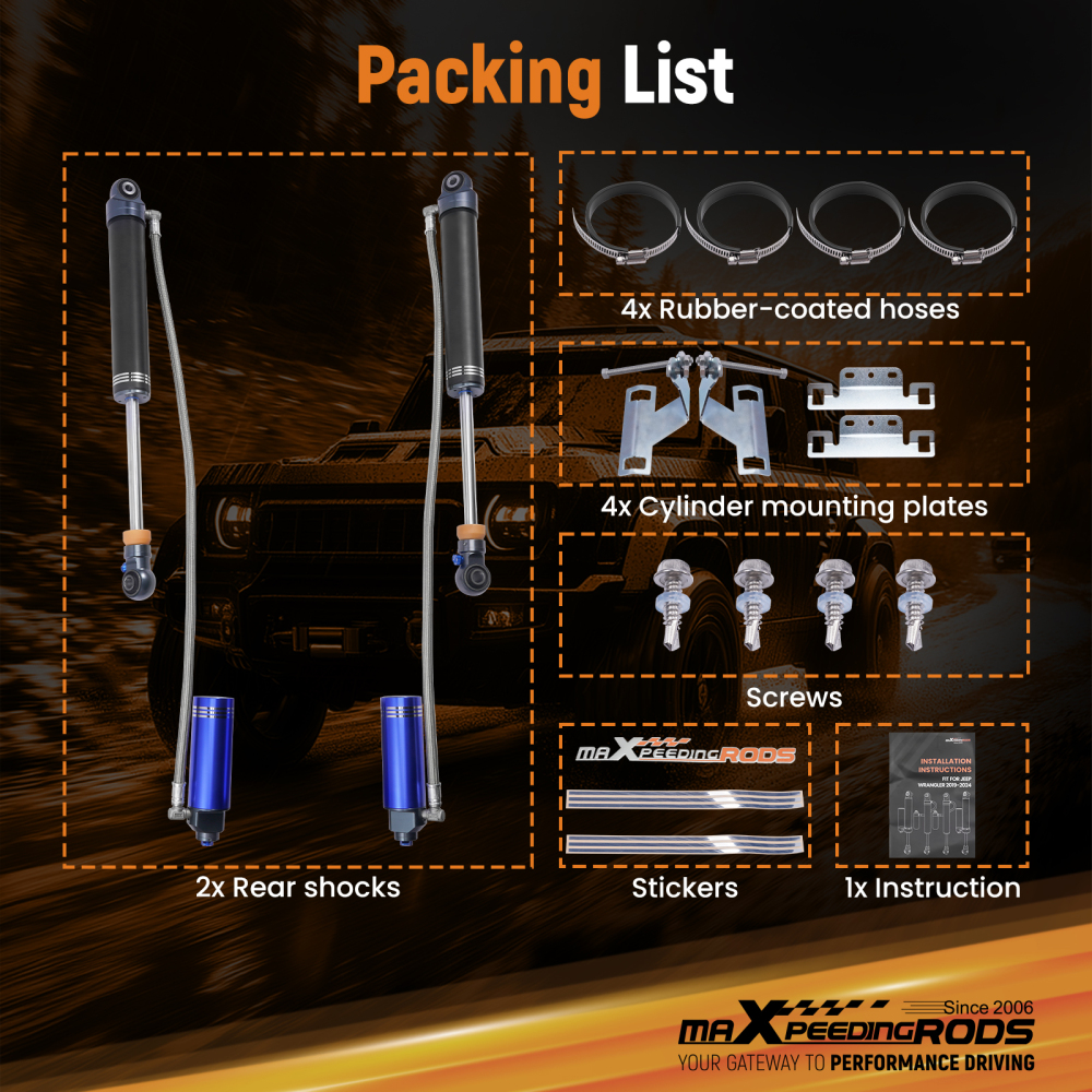 Rear Shock Absorbers 4 Lift compatible for Patrol GU Y61 1997-2015 2.8 3.0 4.2 4.8