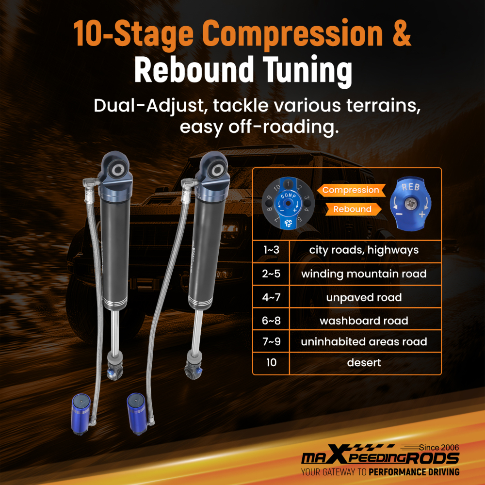Rear Shock Absorbers 4 Lift compatible for Patrol GU Y61 1997-2015 2.8 3.0 4.2 4.8