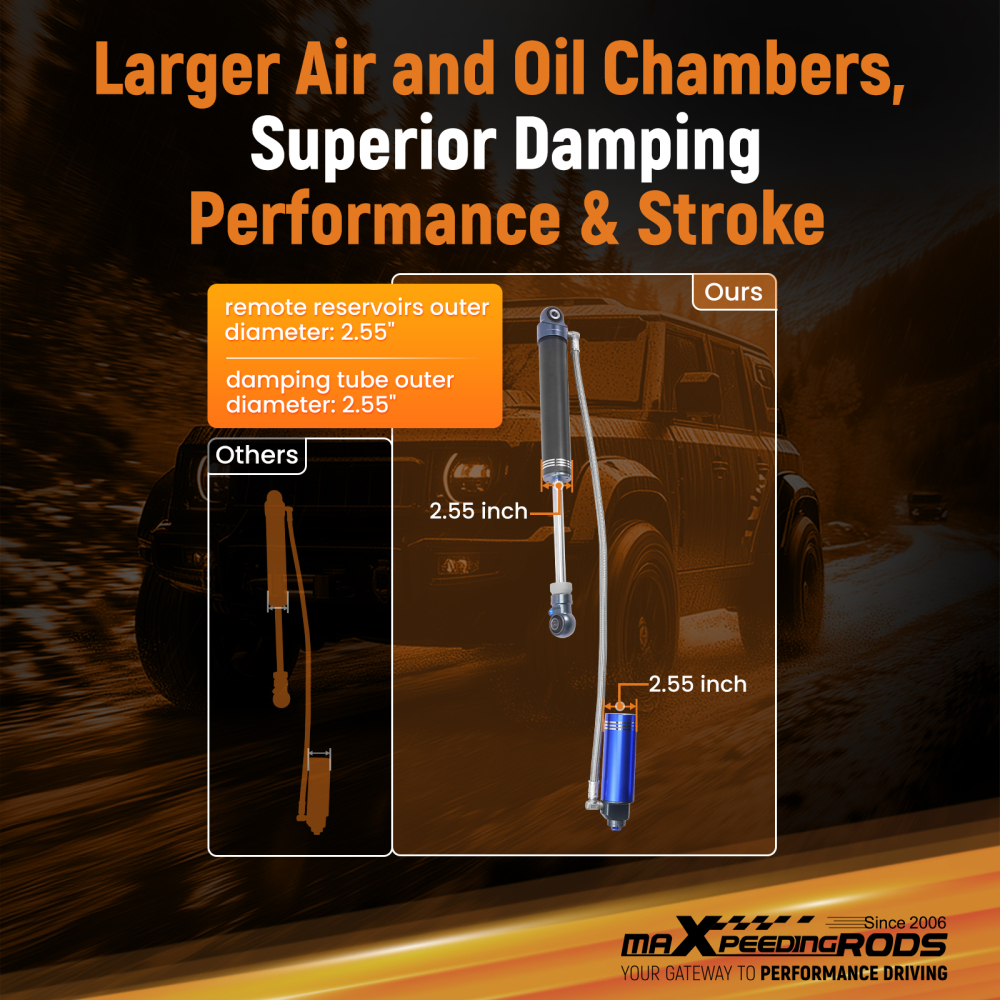 Rear Shock Absorbers 4 Lift compatible for Patrol GU Y61 1997-2015 2.8 3.0 4.2 4.8