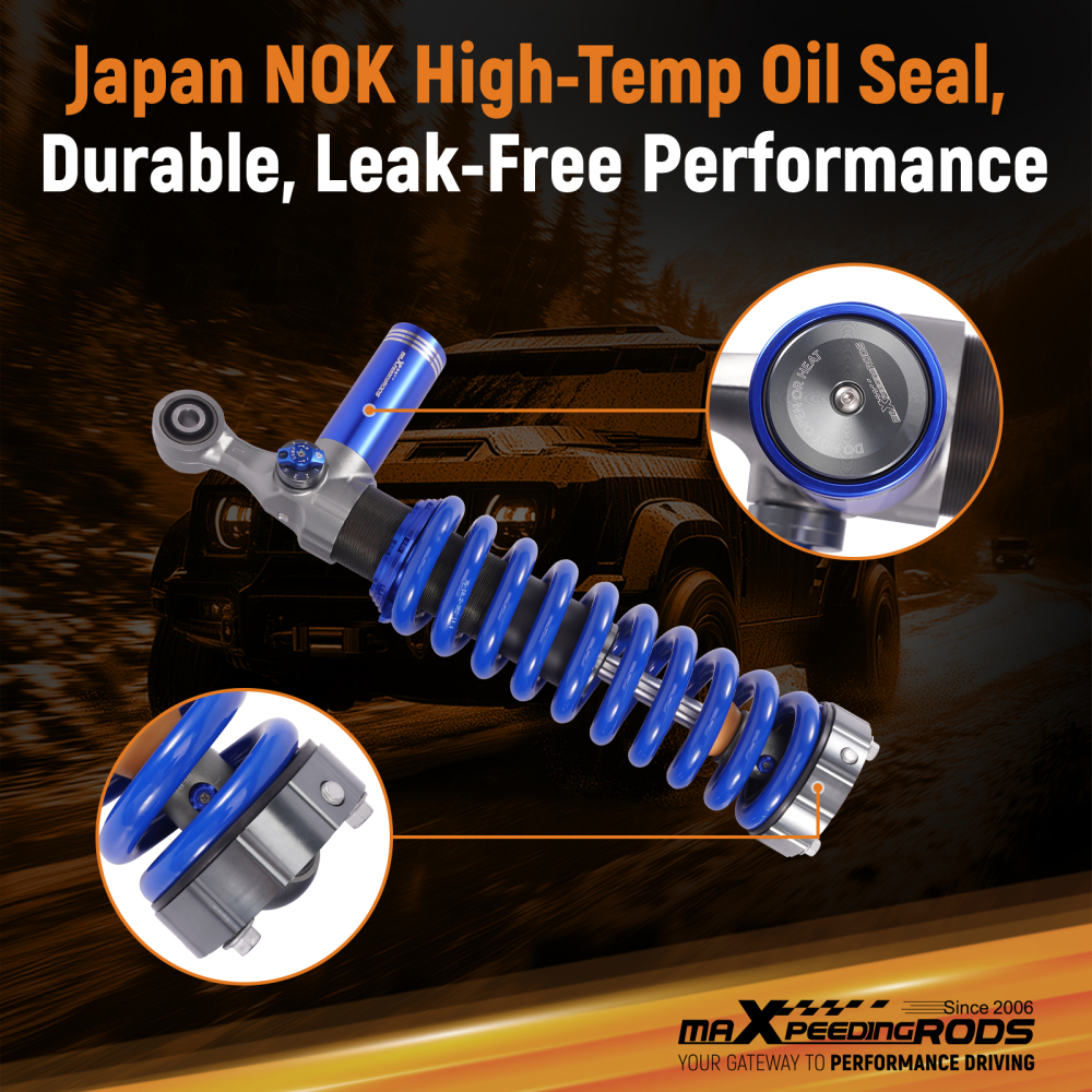 Adjustable Coilover Remote Front Shock Kit compatible for Ford Ranger 2011-2018 Adj. Height