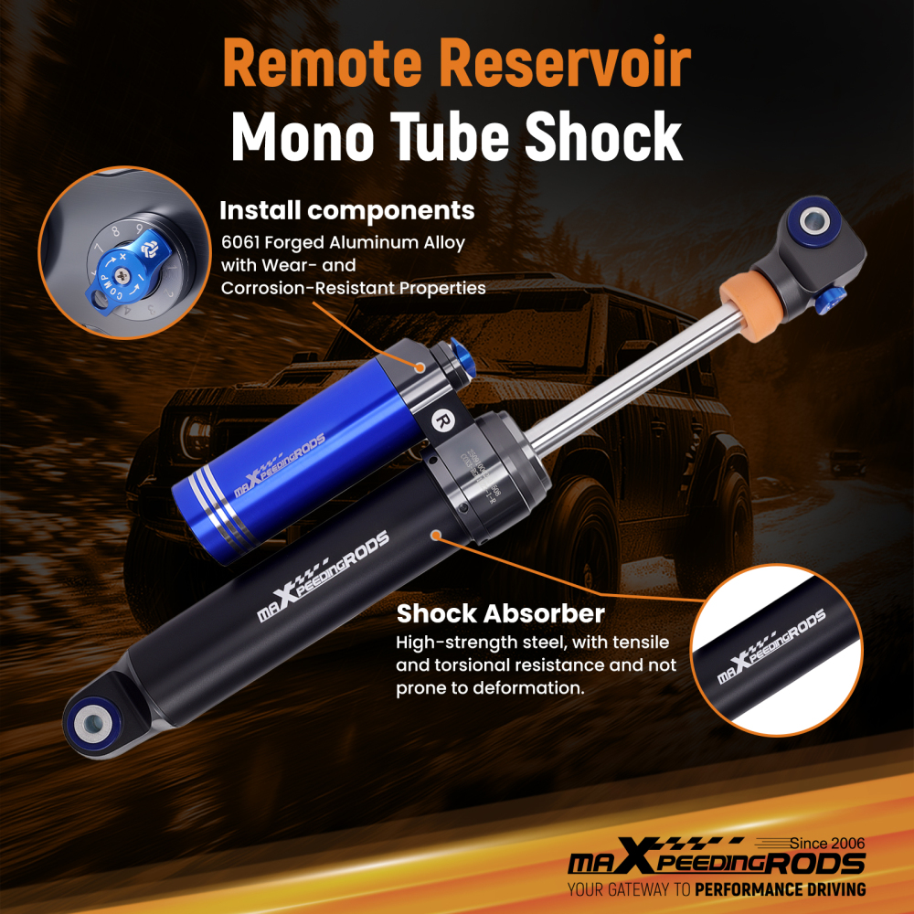 Reservoir Rear Shocks 0-1.5 Lift Dual Damper Adj. Compatible for FORD Ranger 2019-2023