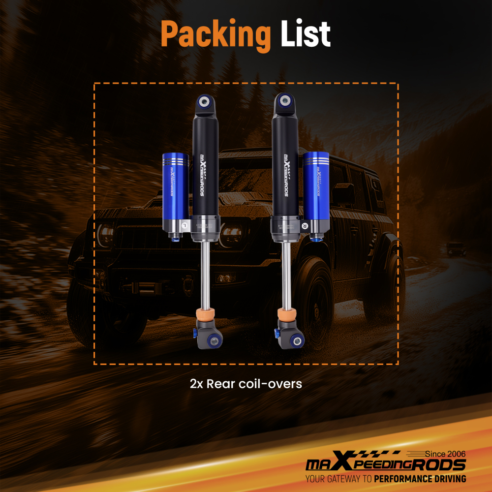 Reservoir Rear Shocks 0-1.5 Lift Dual Damper Adj. Compatible for FORD Ranger 2019-2023