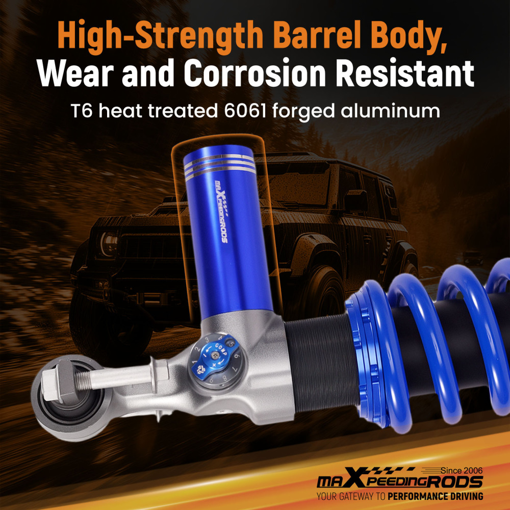 10-Way Damper Front Shocks 2-3 Lift w/ Reservoir compatible for FORD Ranger 19-23