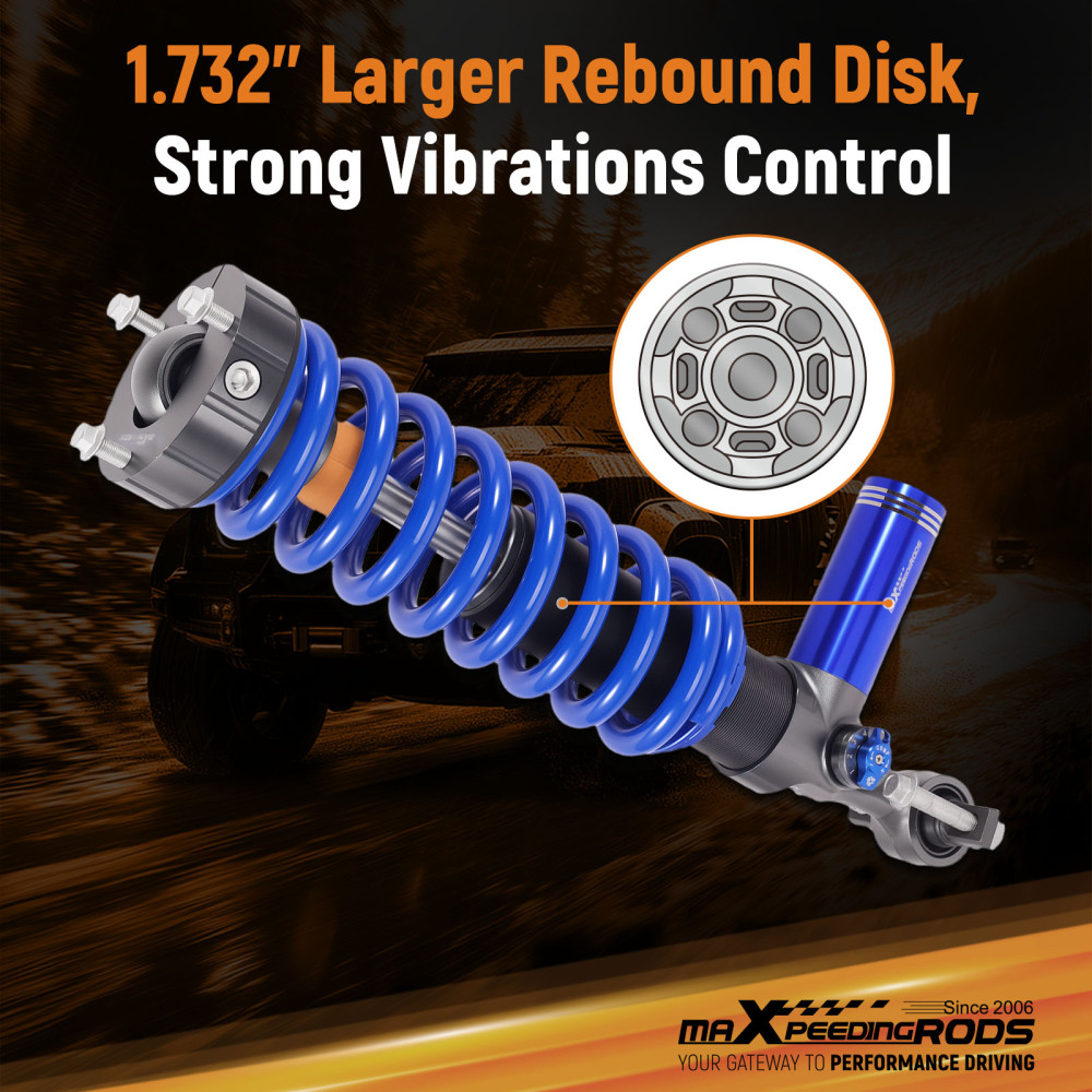 10-Way Damper Front Shocks 2-3 Lift w/ Reservoir compatible for FORD Ranger 19-23