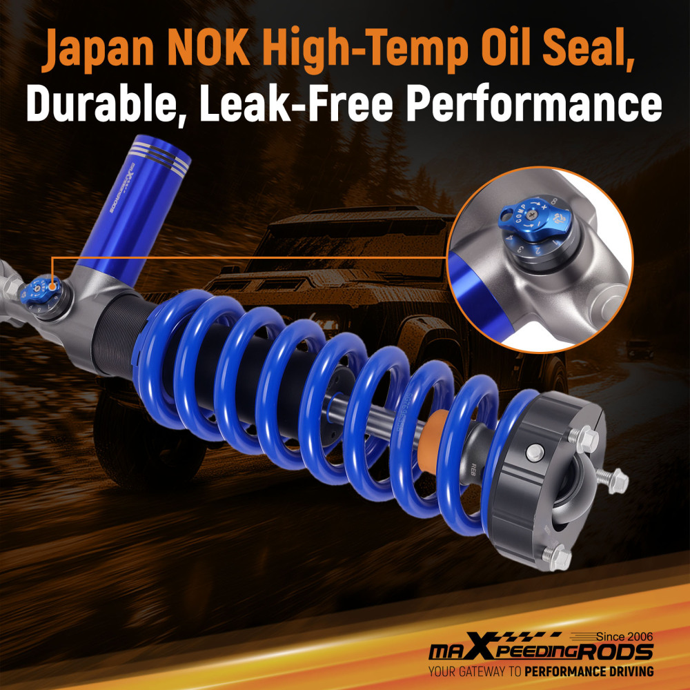 10-Way Damper Front Shocks 2-3 Lift w/ Reservoir compatible for FORD Ranger 19-23