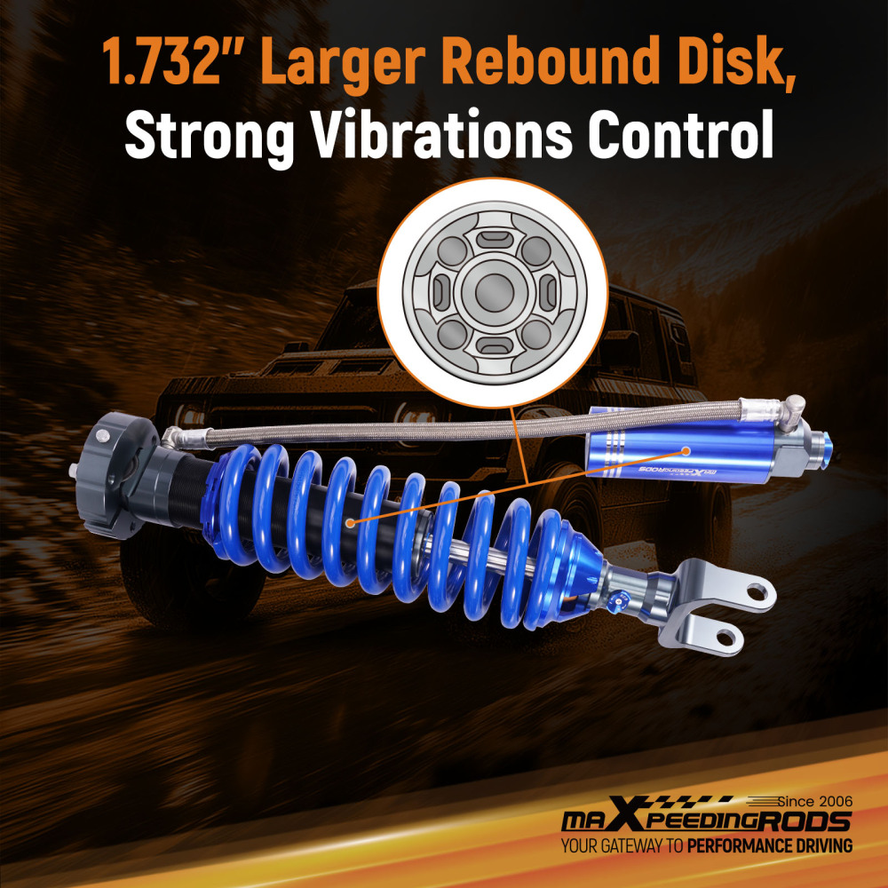 10 Way Damping Adjustable Reservoir Front Shock Kit compatible for Ram 1500 2019-2025
