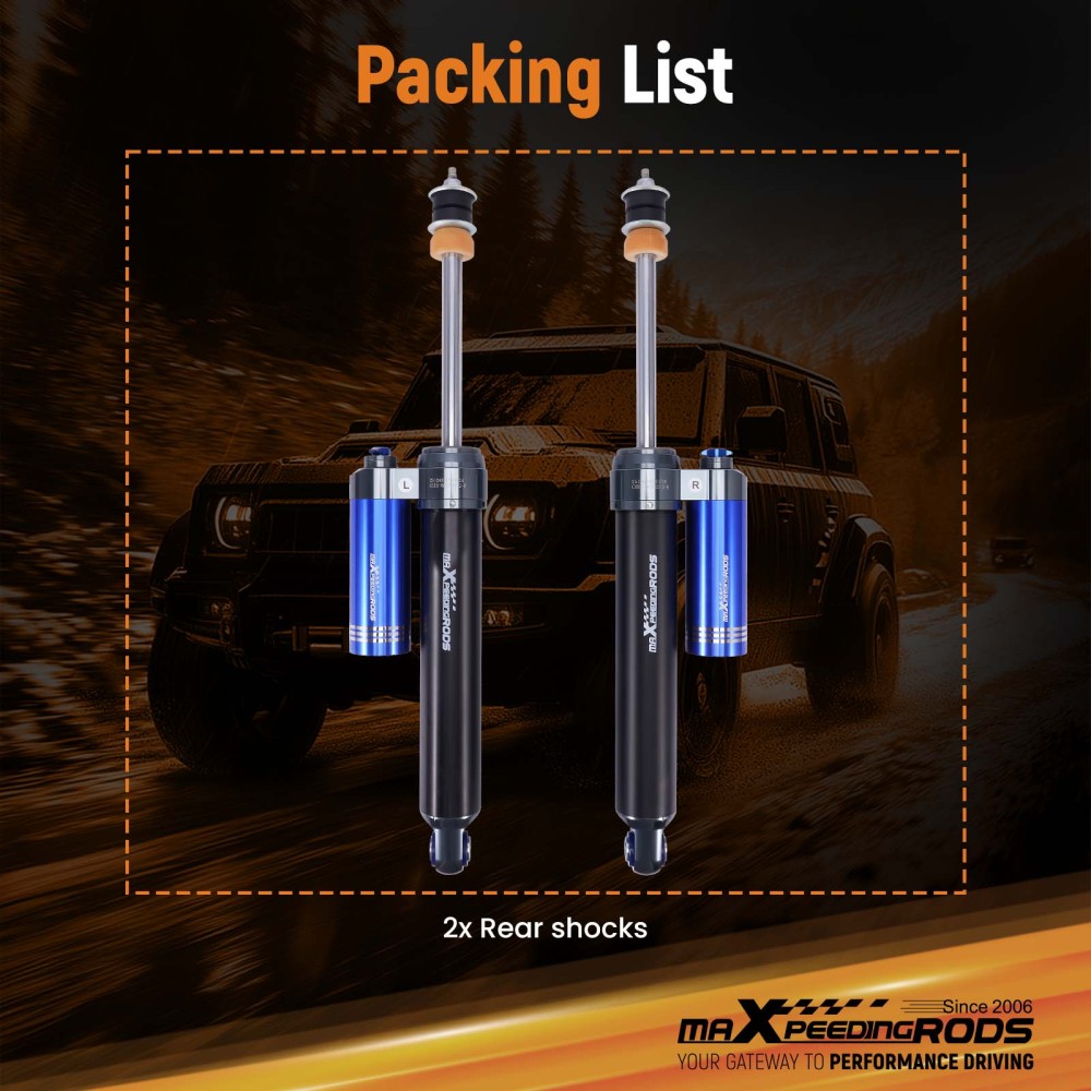 Rear Shocks 2 Lift w/ Reservoir Damping Adjustable compatible for Ram 1500 2019-2024