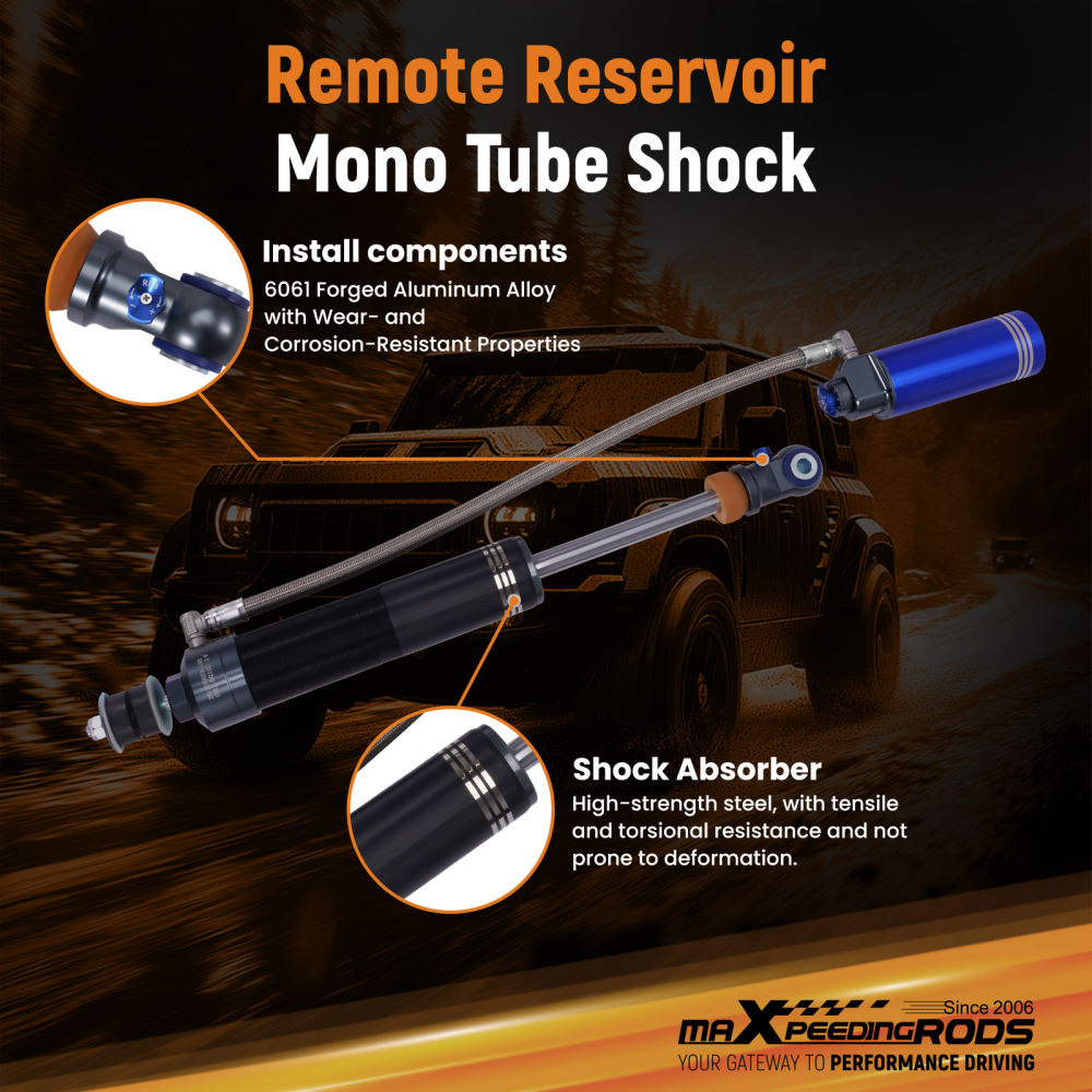 Front Reservoir Shocks 10 Level Damping For 14-25 compatible for Dodge Ram 2500 0-2 Lift 4WD