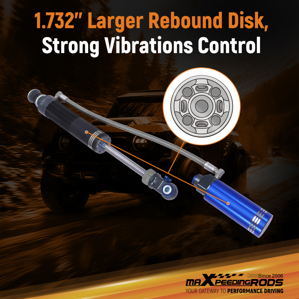 Front Reservoir Shocks 10 Level Damping For 14-25 compatible for Dodge Ram 2500 0-2 Lift 4WD