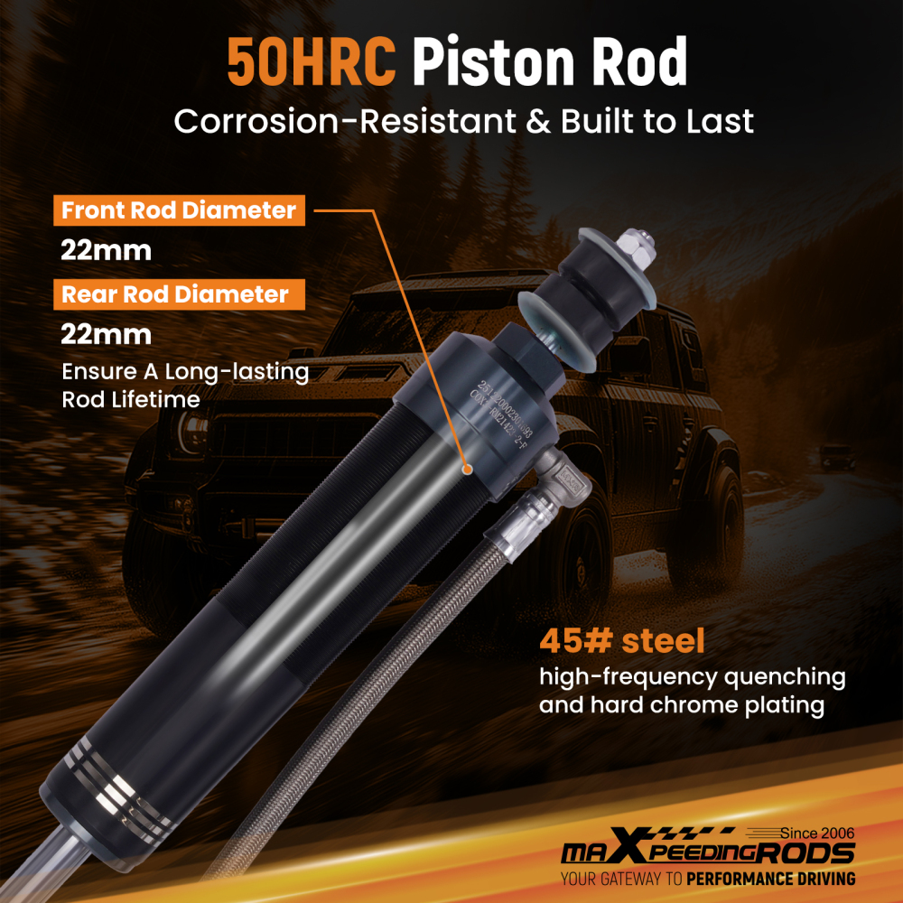 Front Reservoir Shocks 10 Level Damping For 14-25 compatible for Dodge Ram 2500 0-2 Lift 4WD