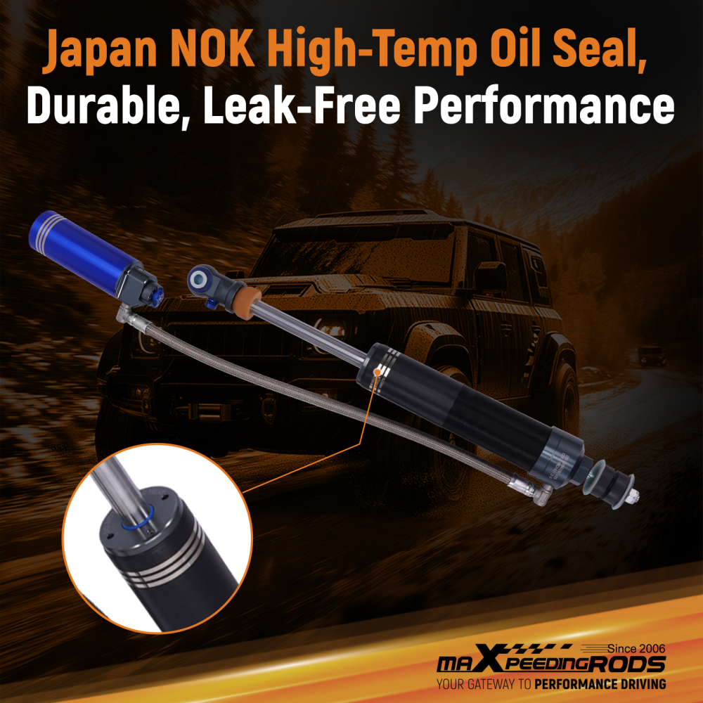 Front Reservoir Shocks 10 Level Damping For 14-25 compatible for Dodge Ram 2500 0-2 Lift 4WD