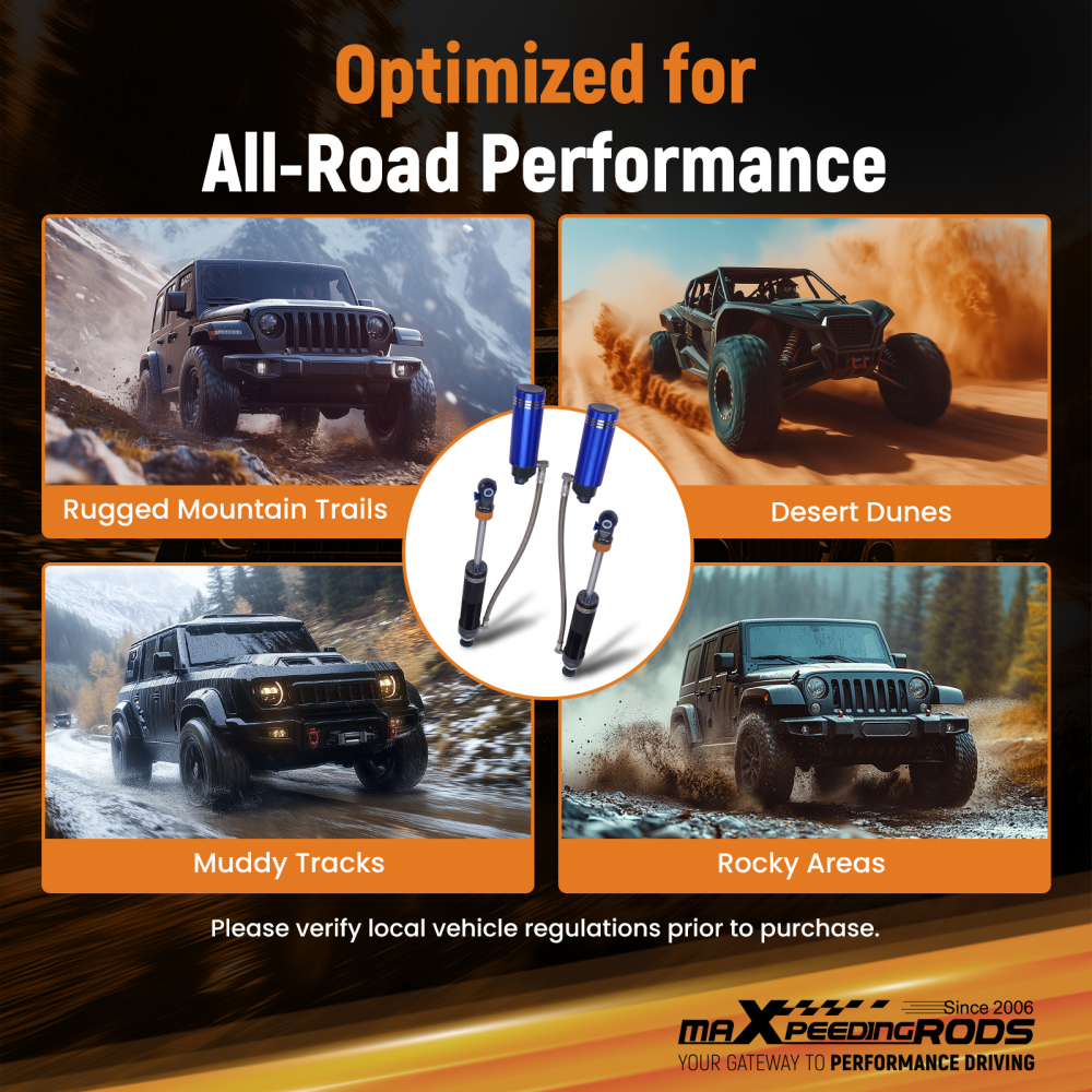 Front Reservoir Shocks 10 Level Damping For 14-25 compatible for Dodge Ram 2500 0-2 Lift 4WD