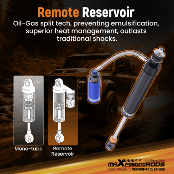 Pair Front Shocks10 Way Damper Reservoir 4-6 Lift compatible for Ram 2500 3500 94-10