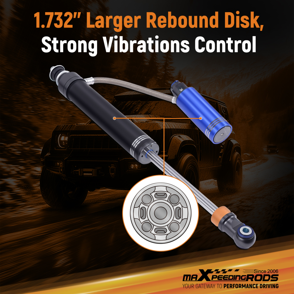 Pair Front Shocks10 Way Damper Reservoir 4-6 Lift compatible for Ram 2500 3500 94-10